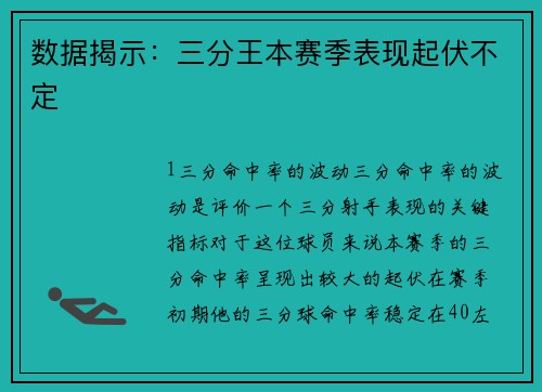 数据揭示：三分王本赛季表现起伏不定
